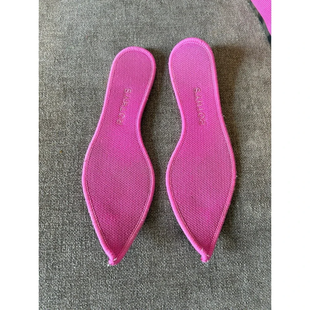 Rothys The Point Flats in bright fushia dragon fruit tortoiseshell size 7.5